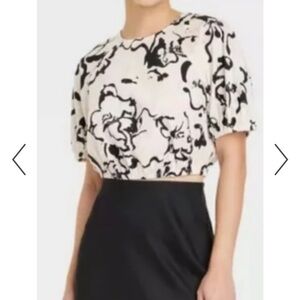 a new day Abstract Floral Set / blouse + skirt - Size XS